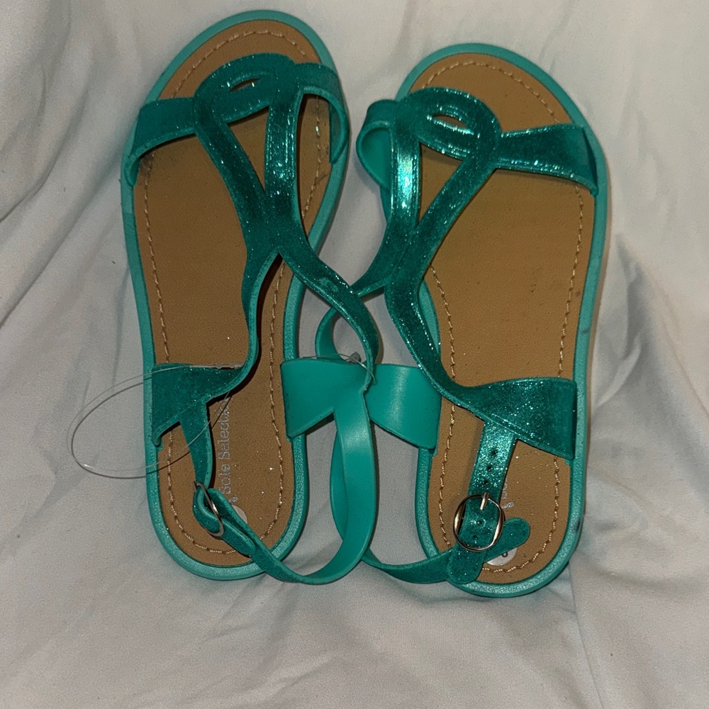 Teal Strappy‎ Sandals Sz 5/6 women’s